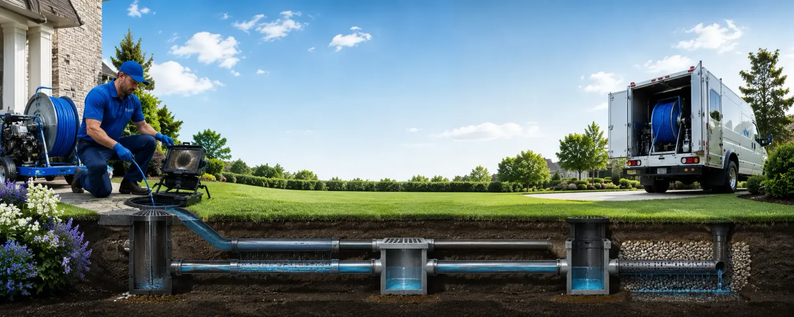 Outdoor drain cleaning information for New Lisbon, NJ